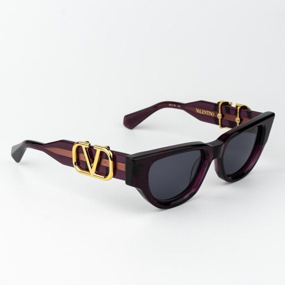 Valentino Women Sunglasses Crystal Purple Grey Cat Eye V - DUE VLS-103D-50 main image 11